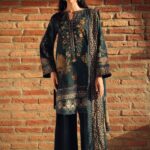 3-Piece Unstitched Charizma Combination Winter V1 ‘26 - CCW7-09, luxurious embroidered linen suit at Zee Collections UK, full front look