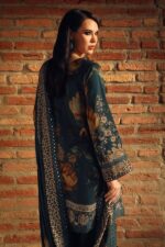 3-Piece Unstitched Charizma Combination Winter V1 ‘26 - CCW7-09, luxurious embroidered linen suit at Zee Collections UK, back look