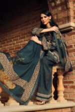 3-Piece Unstitched Charizma Combination Winter V1 ‘26 - CCW7-09, luxurious embroidered linen suit at Zee Collections UK, dupatta and trouser clpseup