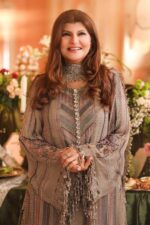 3-Piece Unstitiched Maria B Chiffon | Brunch Appetit | MPC-26-201, luxurious embroidered mouse grey suit at Zee Collections UK