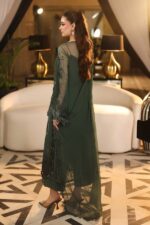 3-Piece Unstitiched Maria B Chiffon | Brunch Appetit | MPC-26-207, luxurious embroidered green color suit at Zee Collections UK, back look