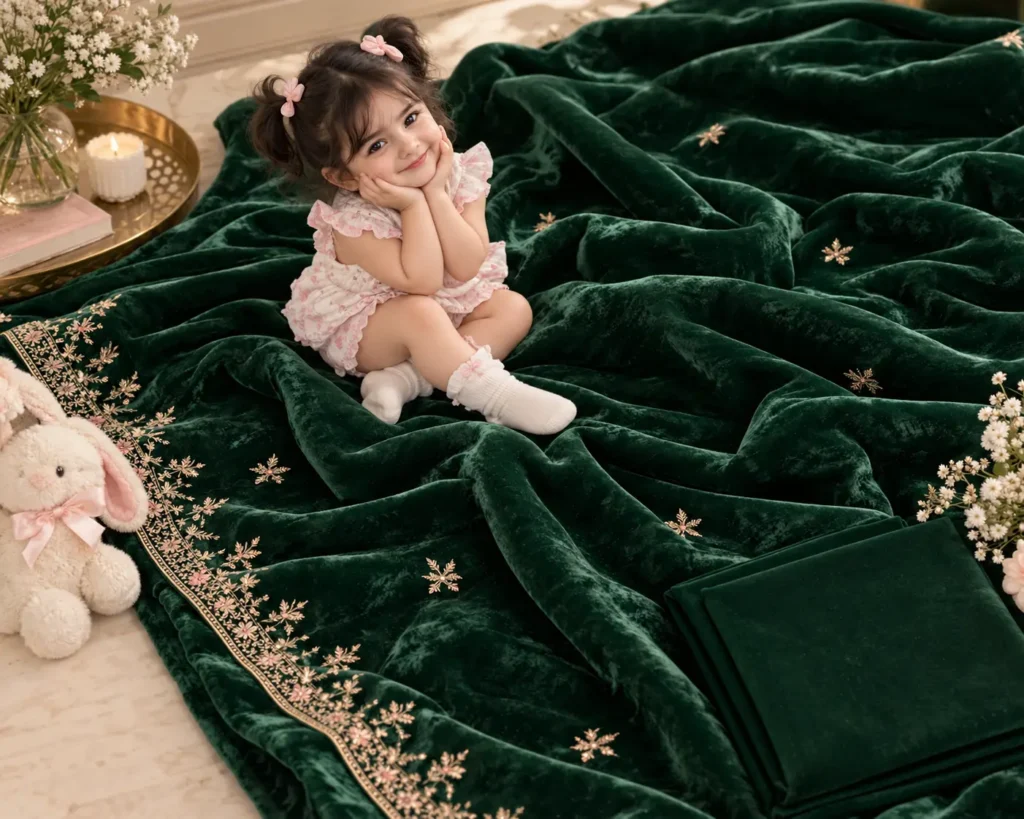 Emerald Velvet Fabric