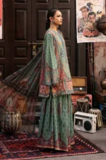 Maria B M.Prints 3-PC Unstitched Embroidered Cambric Suit MPT-3102-A, Maria B UK latest winter collection at Zee Collections, side look