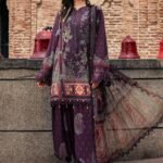 Maria B M.Prints 3-PC Unstitched Embroidered Cambric Suit MPT-3102-B, Maria B UK latest winter collection at Zee Collections, full front look