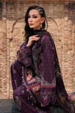 Maria B M.Prints 3-PC Unstitched Embroidered Cambric Suit MPT-3102-B, Maria B UK latest winter collection at Zee Collections, sleeves look