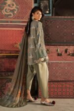 Maria B M.Prints 3-PC Unstitched Embroidered Cambric Suit MPT-3103-A, Maria B UK latest winter collection at Zee Collections, back look