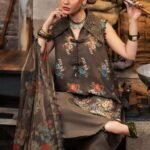 Maria B M.Prints 3-PC Unstitched Embroidered Cambric Suit MPT-3103-B, Maria B UK latest winter collection at Zee Collections, full front look