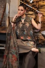 Maria B M.Prints 3-PC Unstitched Embroidered Cambric Suit MPT-3103-B, Maria B UK latest winter collection at Zee Collections, full front look