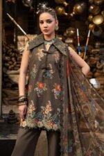 Maria B M.Prints 3-PC Unstitched Embroidered Cambric Suit MPT-3103-B, Maria B UK latest winter collection at Zee Collections, dupatta look