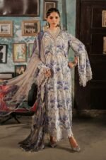 Maria B M.Prints 3-PC Unstitched Embroidered Cambric Suit MPT-3104-A, Maria B UK latest winter collection at Zee Collections, dupatta look