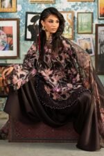 Maria B M.Prints 3-PC Unstitched Embroidered Cambric Suit MPT-3104-B, Maria B UK latest winter collection at Zee Collections, full front look