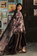 Maria B M.Prints 3-PC Unstitched Embroidered Cambric Suit MPT-3104-B, Maria B UK latest winter collection at Zee Collections, back look