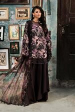 Maria B M.Prints 3-PC Unstitched Embroidered Cambric Suit MPT-3104-B, Maria B UK latest winter collection at Zee Collections, dupatta look