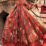 Maria B M.Prints 3-PC Unstitched Embroidered Cambric Suit MPT-3106-B, Maria B UK latest winter collection at Zee Collections, full front look