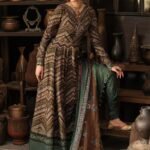 Maria B M.Prints 3-PC Unstitched Embroidered Cambric Suit MPT-3107-A, Maria B UK latest winter collection at Zee Collections, full front look