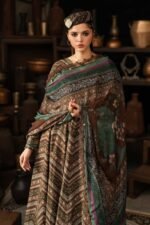 Maria B M.Prints 3-PC Unstitched Embroidered Cambric Suit MPT-3107-A, Maria B UK latest winter collection at Zee Collections, dupatta look