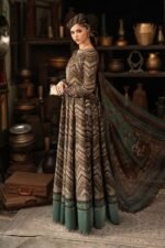 Maria B M.Prints 3-PC Unstitched Embroidered Cambric Suit MPT-3107-A, Maria B UK latest winter collection at Zee Collections, side look