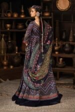 Maria B M.Prints 3-PC Unstitched Embroidered Cambric Suit MPT-3107-B, Maria B UK latest winter collection at Zee Collections, back look