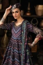 Maria B M.Prints 3-PC Unstitched Embroidered Cambric Suit MPT-3107-B, Maria B UK latest winter collection at Zee Collections, sleeves look