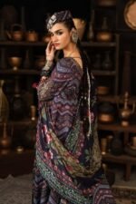 Maria B M.Prints 3-PC Unstitched Embroidered Cambric Suit MPT-3107-B, Maria B UK latest winter collection at Zee Collections, side look