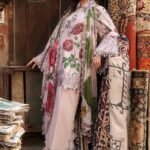 Maria B M.Prints 3-PC Unstitched Embroidered Cambric Suit MPT-3109-A, Maria B UK latest winter collection at Zee Collections, full front look