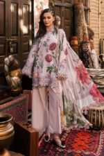 Maria B M.Prints 3-PC Unstitched Embroidered Cambric Suit MPT-3109-A, Maria B UK latest winter collection at Zee Collections, dupatta look