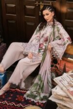 Maria B M.Prints 3-PC Unstitched Embroidered Cambric Suit MPT-3109-A, Maria B UK latest winter collection at Zee Collections, sleeves look