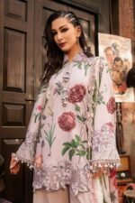 Maria B M.Prints 3-PC Unstitched Embroidered Cambric Suit MPT-3109-A, Maria B UK latest winter collection at Zee Collections, daman look