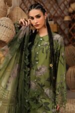 Maria B M.Prints 3-PC Unstitched Embroidered Cambric Suit MPT-3109-B, Maria B UK latest winter collection at Zee Collections, sleeves look