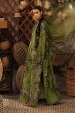 Maria B M.Prints 3-PC Unstitched Embroidered Cambric Suit MPT-3109-B, Maria B UK latest winter collection at Zee Collections, side look