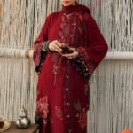 Maria B M.Prints 3-PC Unstitched Embroidered Dobby Linen Suit MPT-3110-A, Maria B UK latest winter collection at Zee Collections, full front look