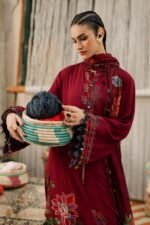 Maria B M.Prints 3-PC Unstitched Embroidered Dobby Linen Suit MPT-3110-A, Maria B UK latest winter collection at Zee Collections, sleeves look
