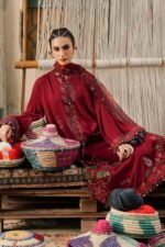 Maria B M.Prints 3-PC Unstitched Embroidered Dobby Linen Suit MPT-3110-A, Maria B UK latest winter collection at Zee Collections, shirt look
