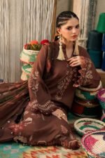 Maria B M.Prints 3-PC Unstitched Embroidered Dobby Linen Suit MPT-3110-B, Maria B UK latest winter collection at Zee Collections, shirt look