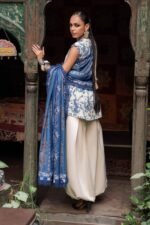 Maria B M.Prints 3-PC Unstitched Embroidered Irish Linen Suit MPT-3108-A, Maria B UK latest winter collection at Zee Collections, side look