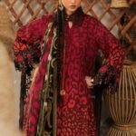 Maria B M.Prints 3-PC Unstitched Embroidered Linen Suit MPT-3101-A, Maria B UK latest winter collection at Zee Collections, full front look