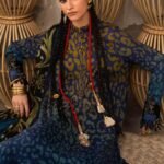 Maria B M.Prints 3-PC Unstitched Embroidered Linen Suit MPT-3101-B, Maria B UK latest winter collection at Zee Collections, full front look