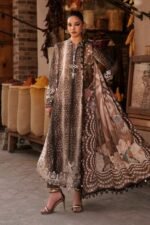 Maria B M.Prints 3-PC Unstitched Embroidered linen Suit MPT-3105-B, Maria B UK latest winter collection at Zee Collections, dupatta look