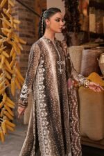 Maria B M.Prints 3-PC Unstitched Embroidered linen Suit MPT-3105-B, Maria B UK latest winter collection at Zee Collections, side look