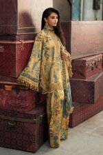 Maria B M.Prints 3-PC Unstitched Embroidered Cambric Suit MPT-3106-A, Maria B UK latest winter collection at Zee Collections, side look