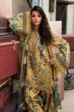 Maria B M.Prints 3-PC Unstitched Embroidered Cambric Suit MPT-3106-A, Maria B UK latest winter collection at Zee Collections, sleeves look