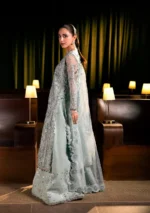 Elaf Bridal 3-PC Unstitched Embroidered Organza Suit EHM-04 LUMIERE, Elaf premium bridal Birmingham uk, side look