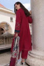 Charizma Winter Collection PSW6-23, 3-Piece Unstitched Poshima Embroidered Peach Leather Volume III 2026, Zee Collections UK, sleeves look