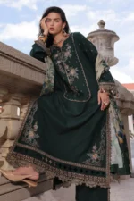 Charizma Winter Collection PSW6-24, 3-Piece Unstitched Poshima Embroidered Peach Leather Volume III 2026, Zee Collections UK, shirt look