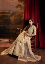 Elaf Bridal 3-PC Unstitched Embroidered Organza Suit EHM-01 OPERA, Elaf premium bridal Birmingham uk, dupatta look
