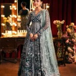 Elaf Bridal 3-PC Unstitched Embroidered Organza Suit EHM-02 MELODIE, Elaf premium bridal Birmingham uk, full front look