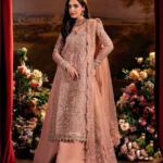 Elaf Bridal 3-PC Unstitched Embroidered Organza Suit EHM-03 VALENTINA, Elaf premium bridal Birmingham uk, full front look