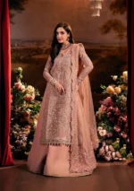 Elaf Bridal 3-PC Unstitched Embroidered Organza Suit EHM-03 VALENTINA, Elaf premium bridal Birmingham uk, full front look