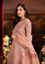 Elaf Bridal 3-PC Unstitched Embroidered Organza Suit EHM-03 VALENTINA, Elaf premium bridal Birmingham uk, shirt look