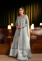 Elaf Bridal 3-PC Unstitched Embroidered Organza Suit EHM-04 LUMIERE, Elaf premium bridal Birmingham uk, full front look